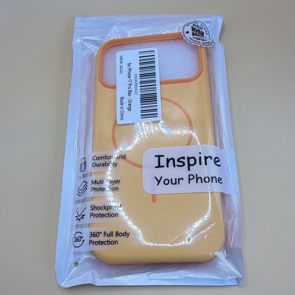 Orange/Yellow Back Case for Apple iPhone 17 Pro Max Shockproof 360 Protection